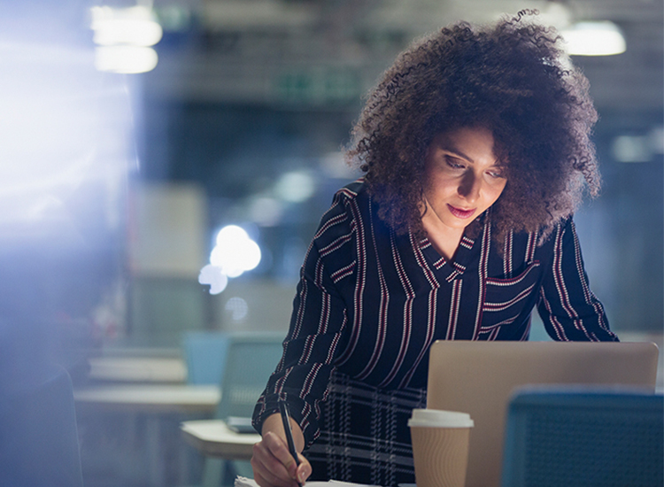 Person looking at computer